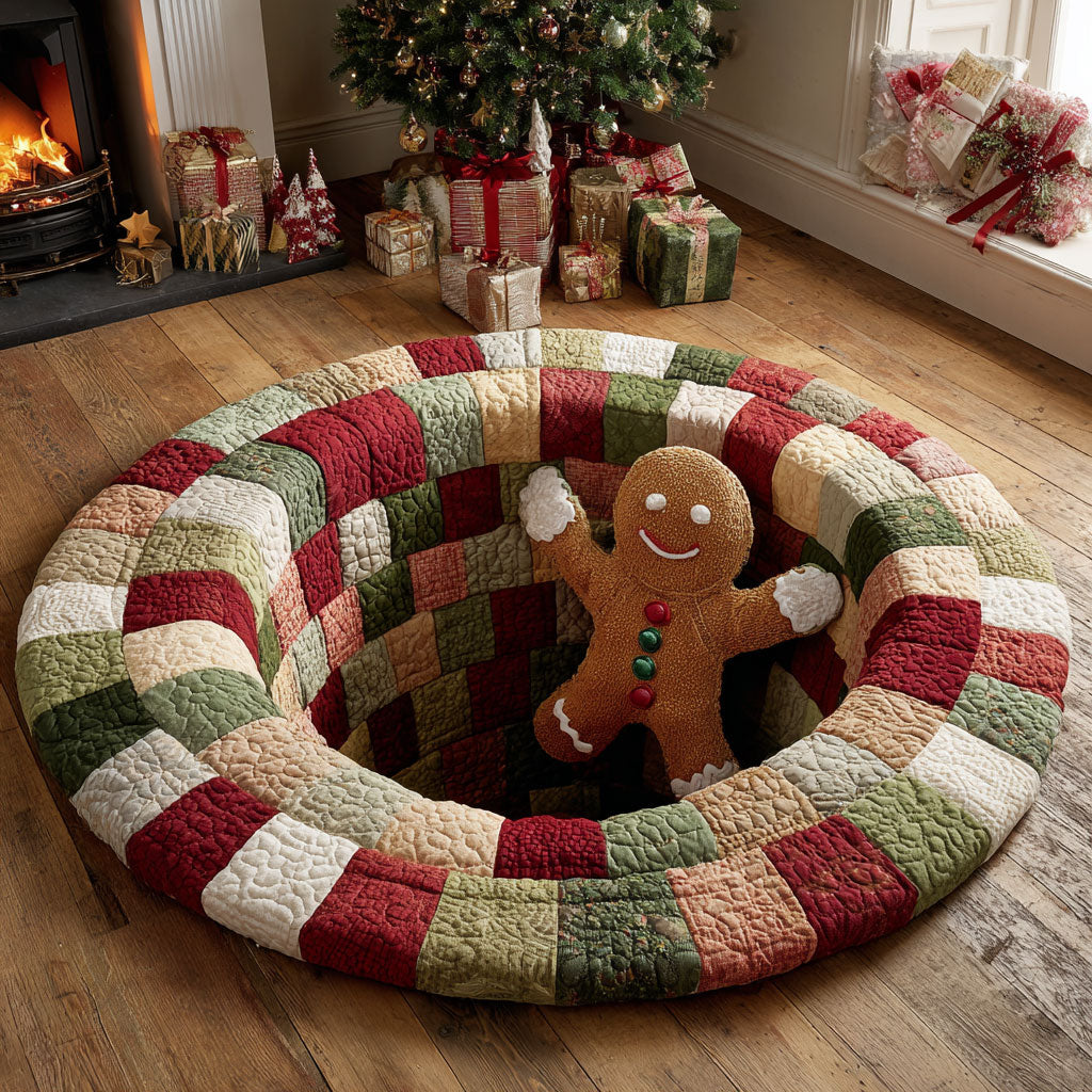 Gingerbread Cozy Drop CW1811007CL Quilted Round Mat