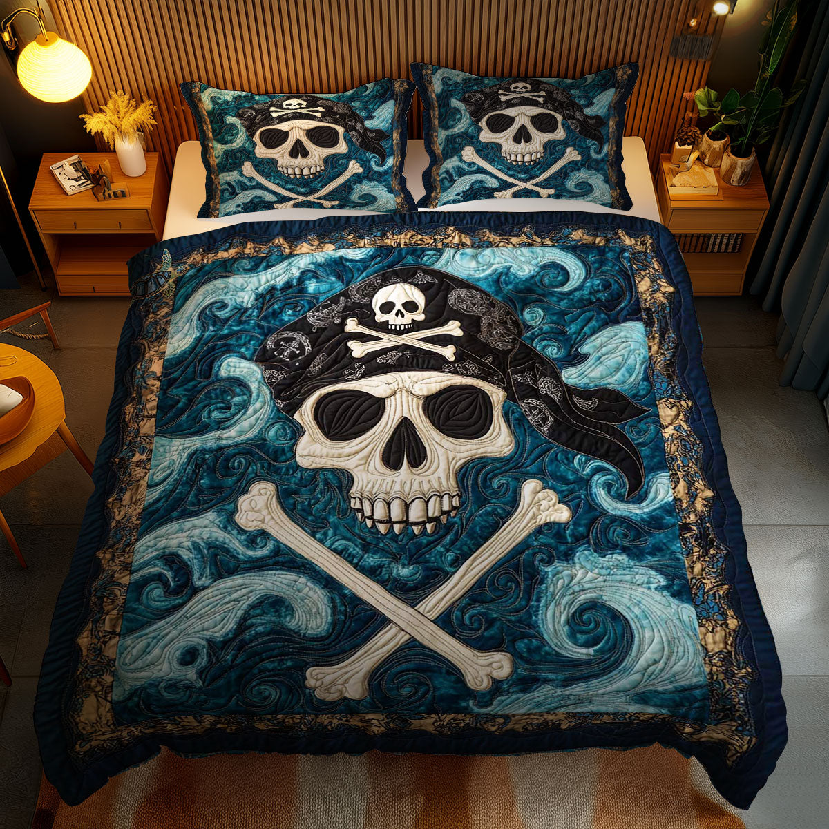 Ocean Raider Skulls WN1212067CL Duvet Cover Set