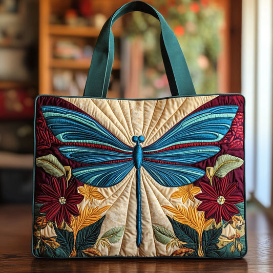 Dragonfly Bloom CP0210041CL Quilted Tote Bag