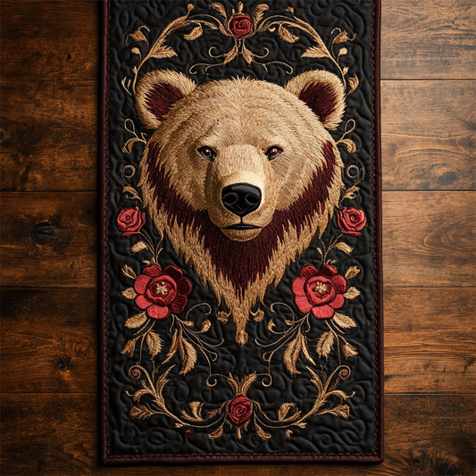 Bear In Rose WY2904084CL Quilted Table Runner