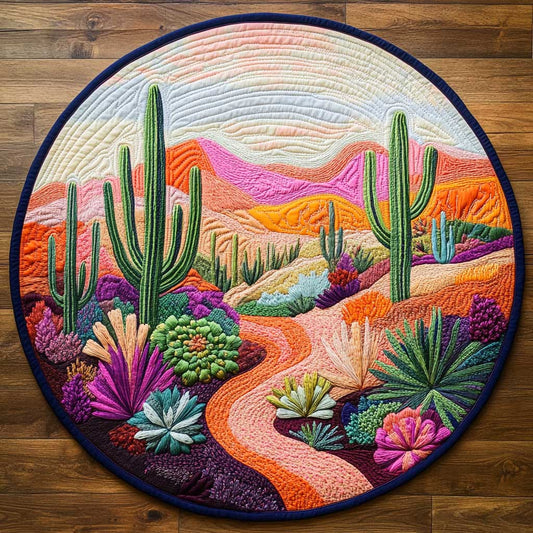 Colorful Cactus Spirit WN2503058CL Quilted Round Mat
