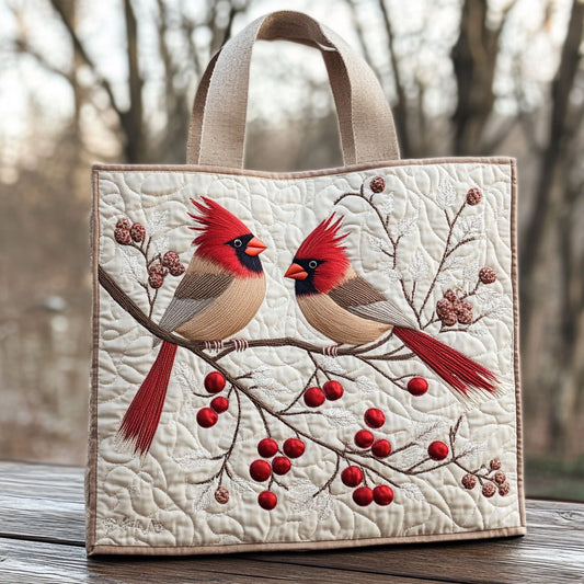 Berry Cardinals CP2409031CL Quilted Tote Bag