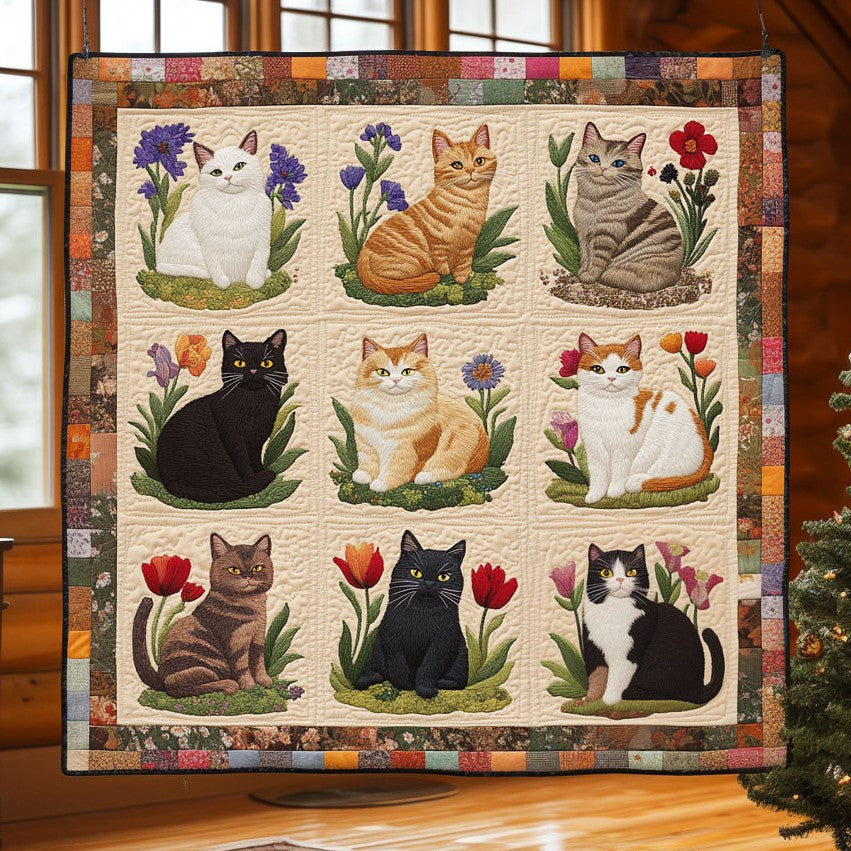 Floral Cat CW0611027CL Quilt