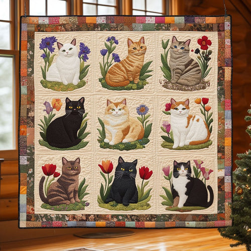 Floral Cat CW0611027CL Quilt