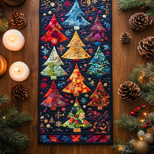 Christmas Tree Parade WN0707026CL Quilted Table Runner