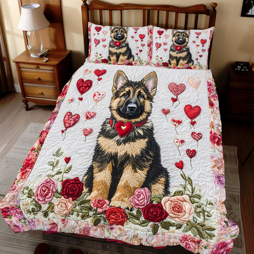 German Shepherd Valentine WX1312074CL Duvet Cover Set