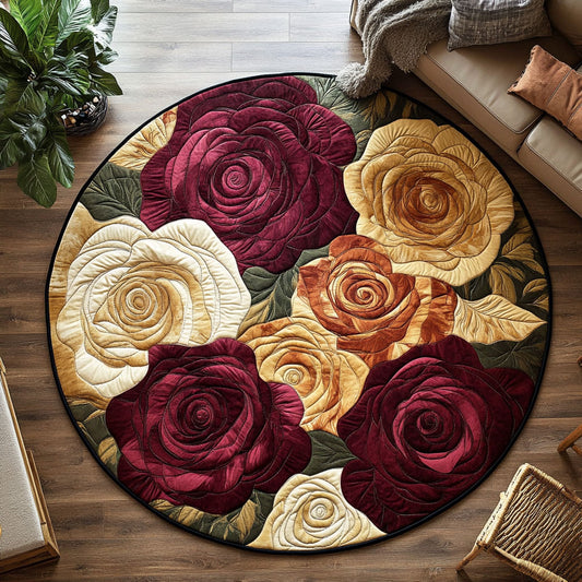 Beautiful Roses CW1308023CL Quilted Round Mat