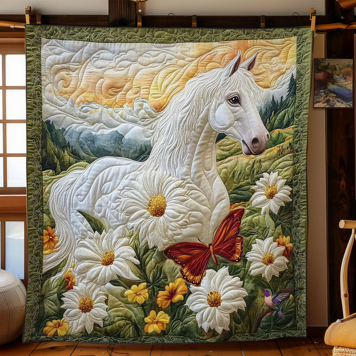 White Horse In Highland WY1912063CL Quilt