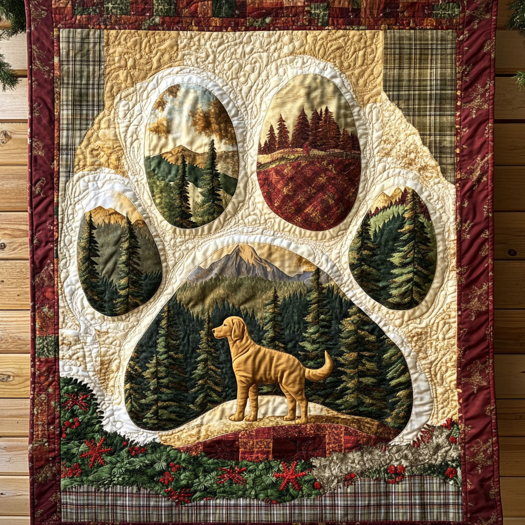 Heritage Trail Golden Retriever Paw WN0606511CL Quilt