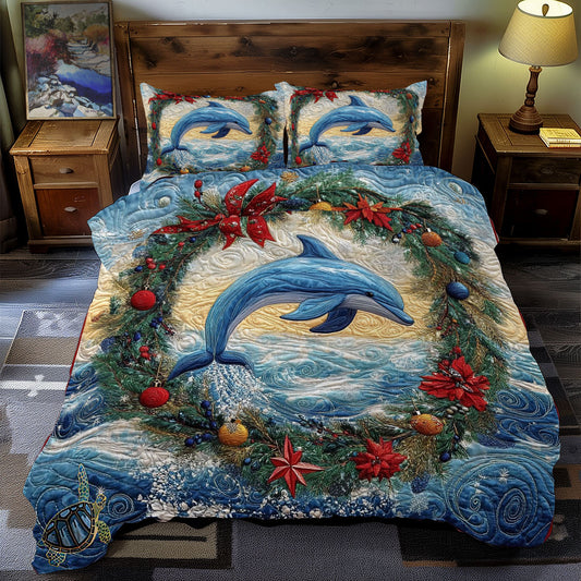 Dolphin Christmas Wreath WY0512045CL Duvet Cover Set