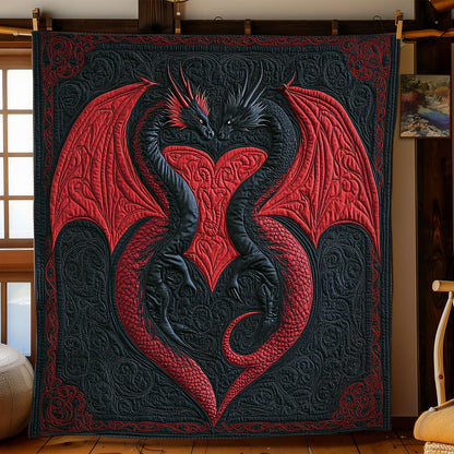 Red Black Couple Dragon WY0801049CL Quilt
