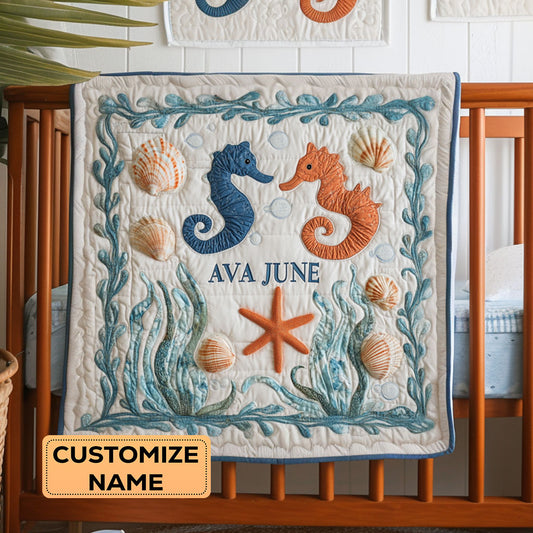 Ocean Friends WY3007038CL Personalized Baby Quilt