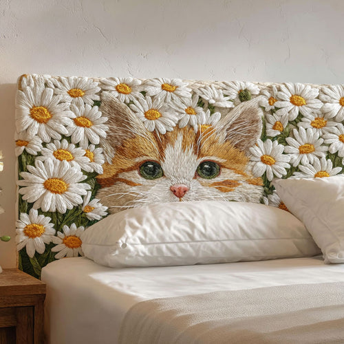 Blooming Meows CP2412031CL Quilted Headboard Slipcover
