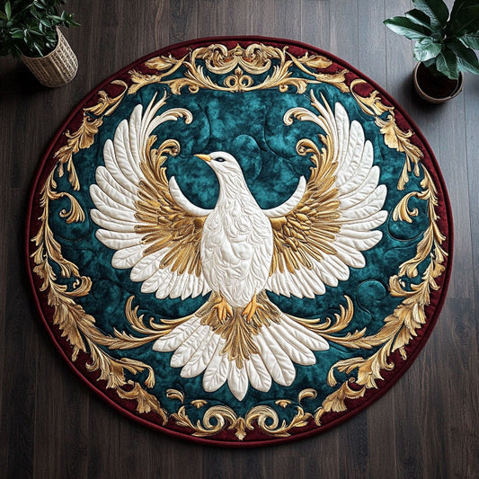 Feathers of Faith CM1505008CL Quilted Round Mat