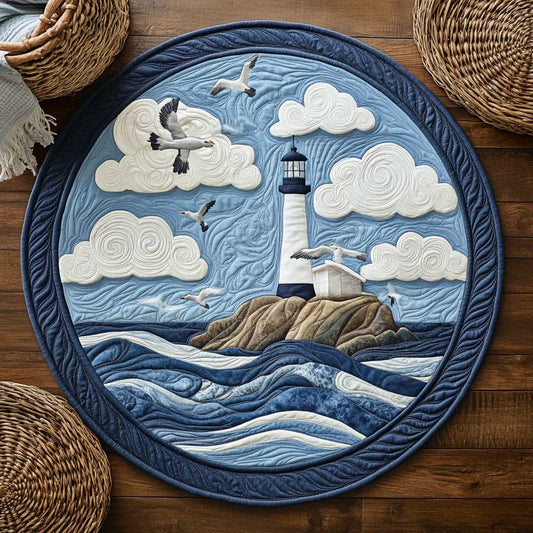 Whispering Lighthouse WN2403126CL Quilted Round Mat