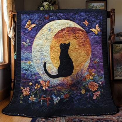 Midnight Floral Cat WY1303064CL Quilt