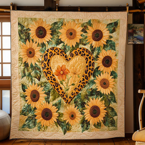 Golden Sunflower Heart WN0701037CL Quilt