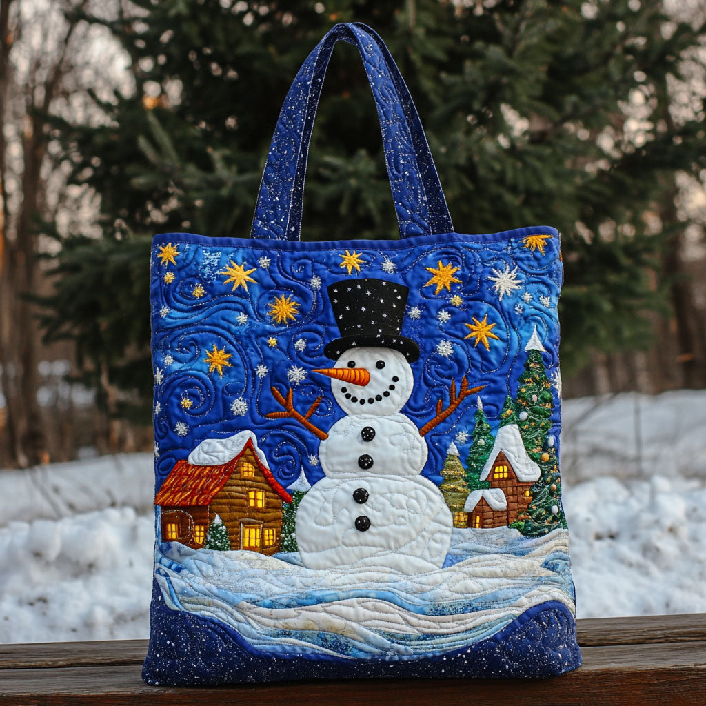 Festive Star Snowman WN0511033CL Quilted Tote Bag