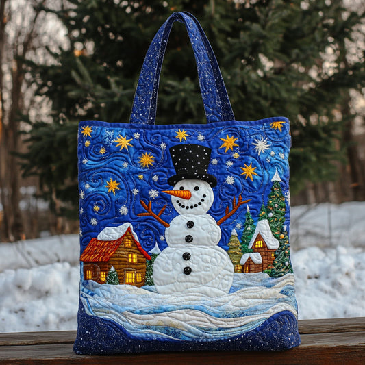 Festive Star Snowman WN0511033CL Quilted Tote Bag