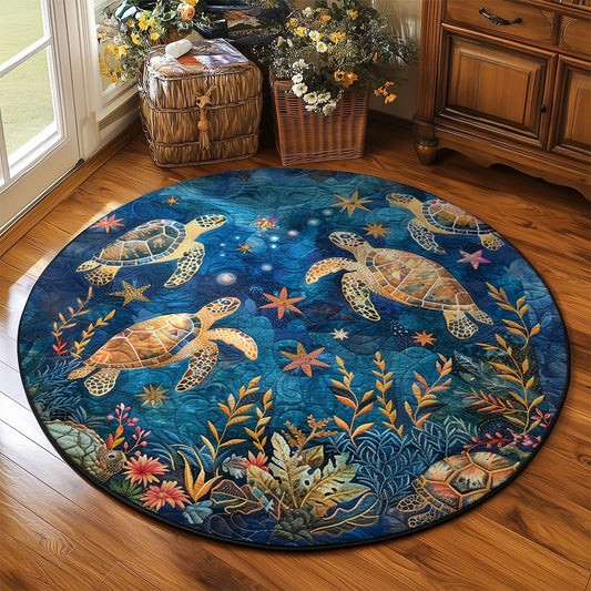 Sea Turtle WJ2104036CL Quilted Round Mat