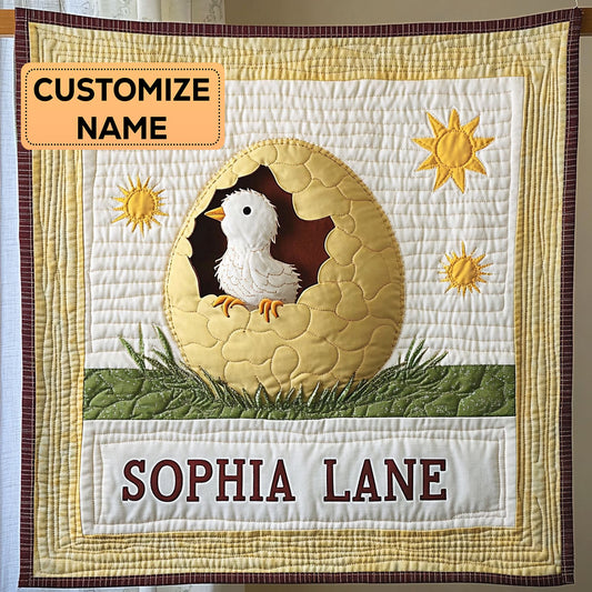 Sunny Hatchling CP2507023CL Personalized Baby Quilt