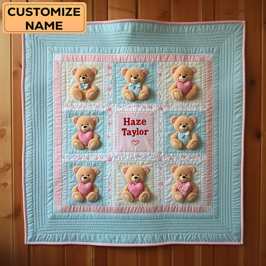 Sweet Teddy Hug WN2807122CL Personalized Baby Quilt