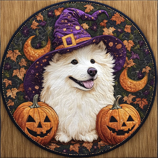 Witch Hat Dog WN1108093CL Quilted Round Mat
