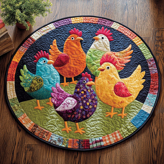Funky Farmyard CM1205014CL Quilted Round Mat