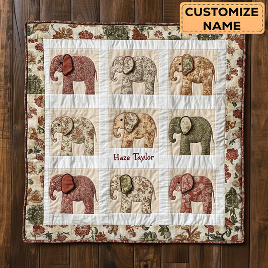 Gentle Elephant WN2807060CL Personalized Baby Quilt