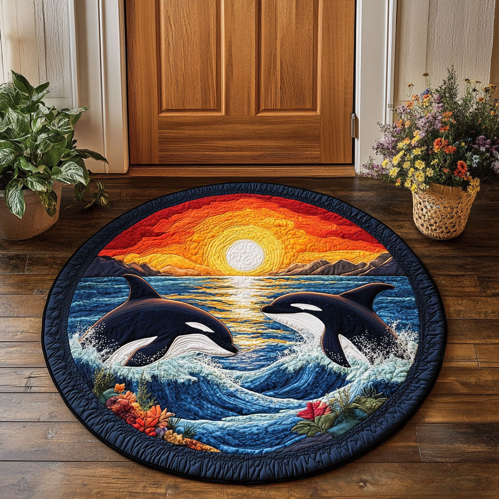 Sunset Orcas CP0407039CL Quilted Round Mat