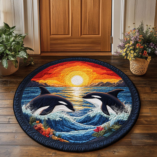 Sunset Orcas CP0407039CL Quilted Round Mat
