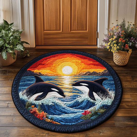 Sunset Orcas CP0407039CL Quilted Round Mat
