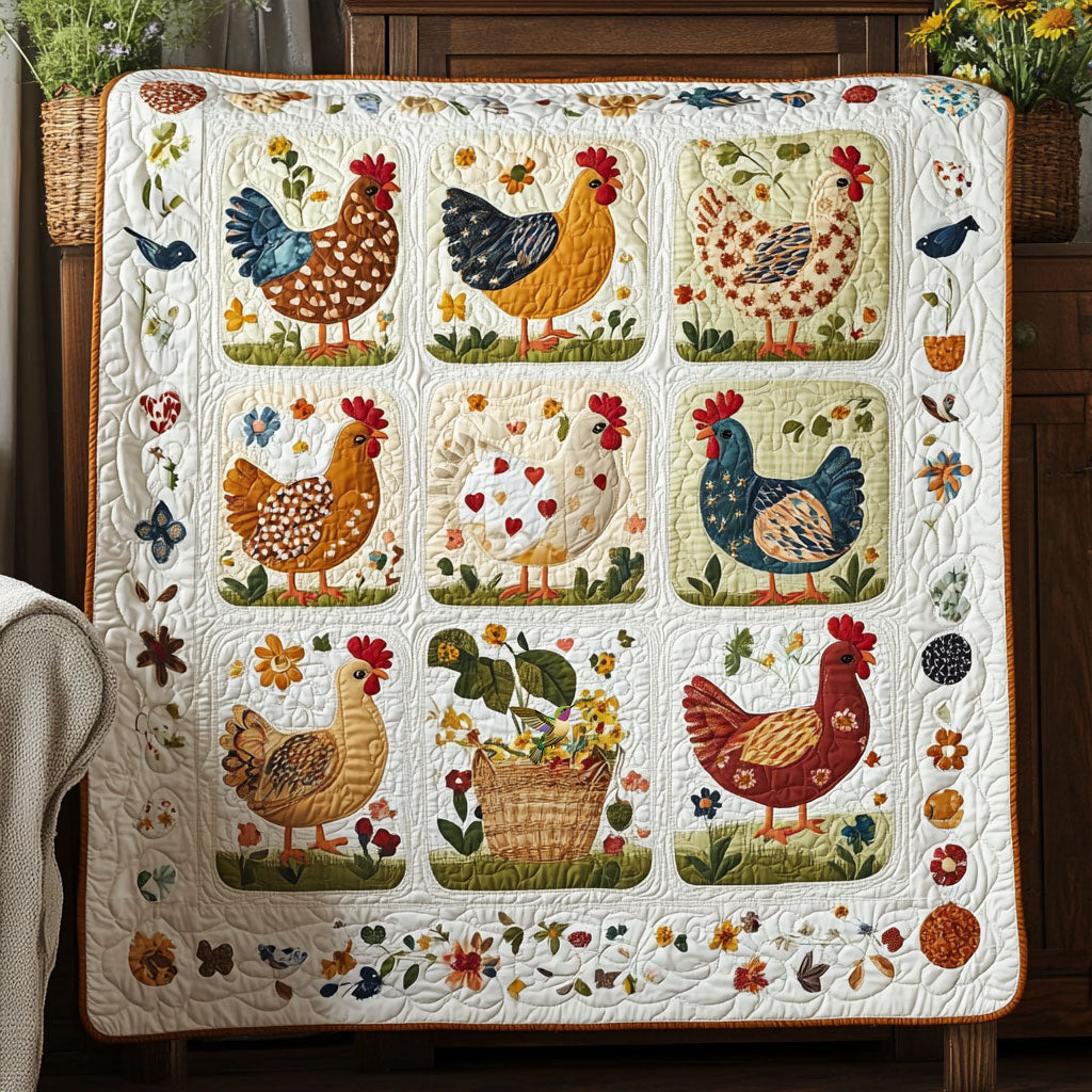 Chicken Flower WT1610010CL Quilt