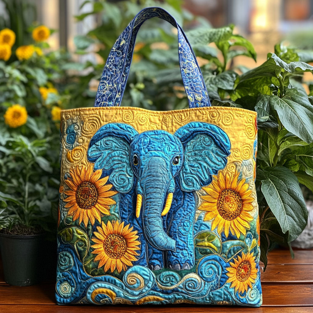 Elephant Blossom WN1010010CL Quilted Tote Bag