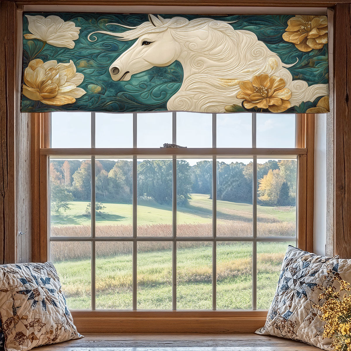 Charming Horse WX2205009CL Quilted Valance