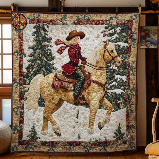 Winter Ride Horse Cowgirl WN2911034CL Quilt