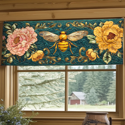 Floral Bee WY2504052CL Quilted Valance