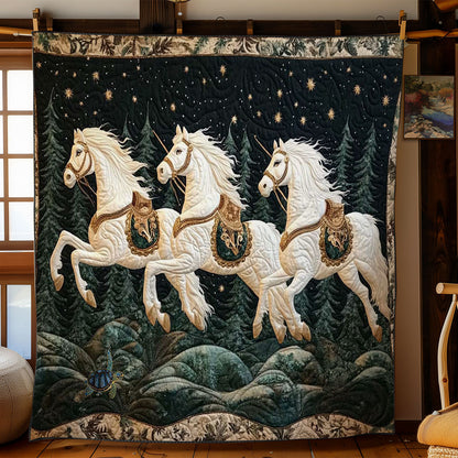 Snowy Pine Horses WN0512006CL Quilt