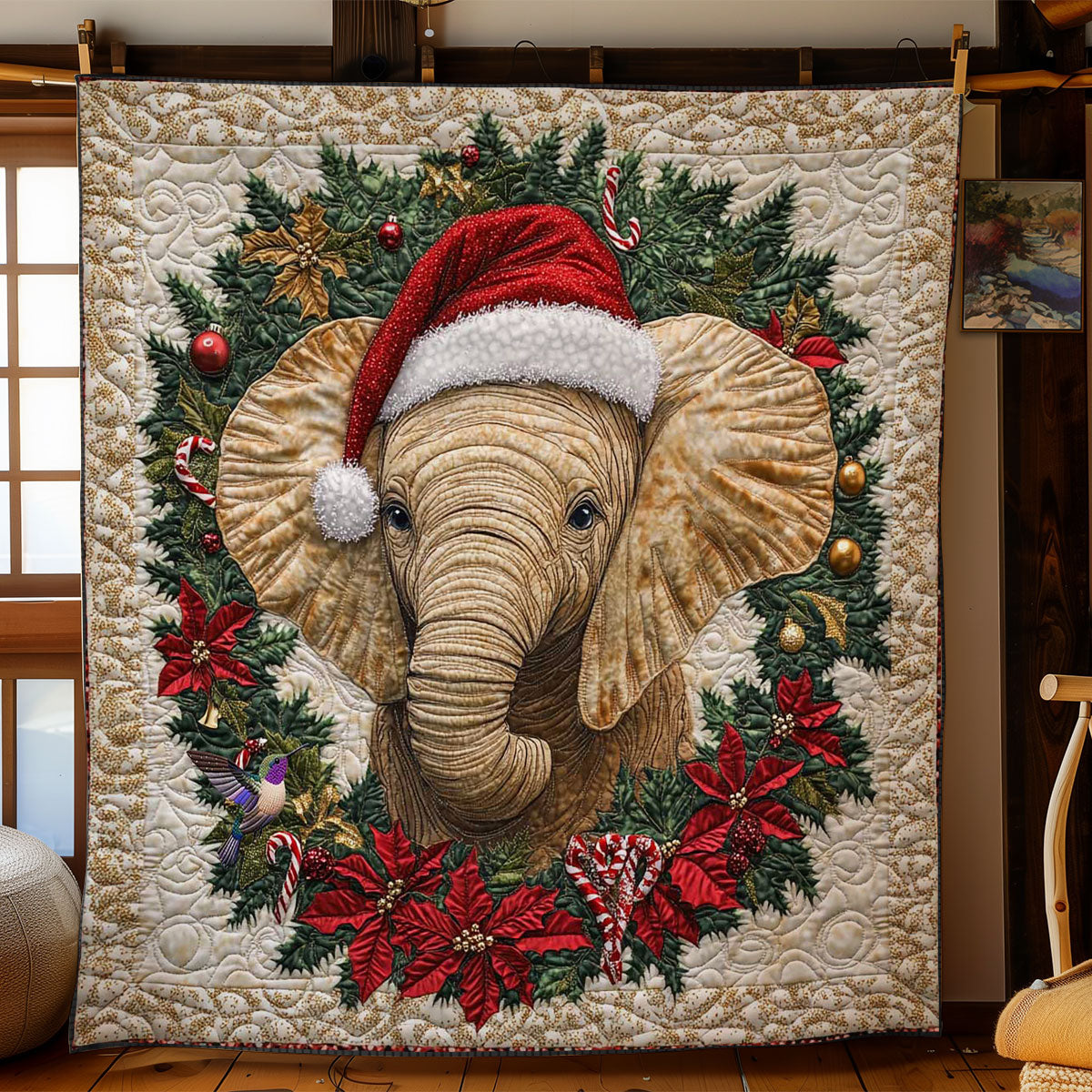 Santa Elephant Elegance WN1312031CL Quilt