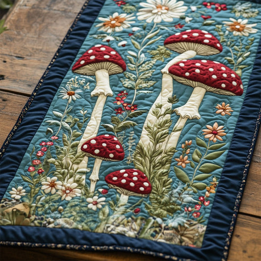 Spotted Mushroom Forest WY1905050CL Quilted Table Runner