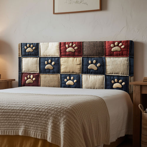 Cozy Pawprints CP2212052CL Quilted Headboard Slipcover