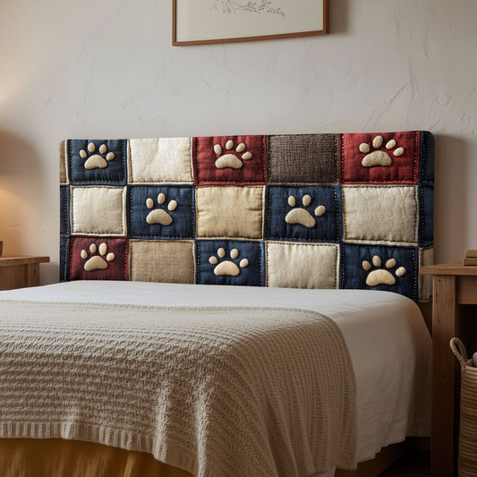 Cozy Pawprints CP2212052CL Quilted Headboard Slipcover
