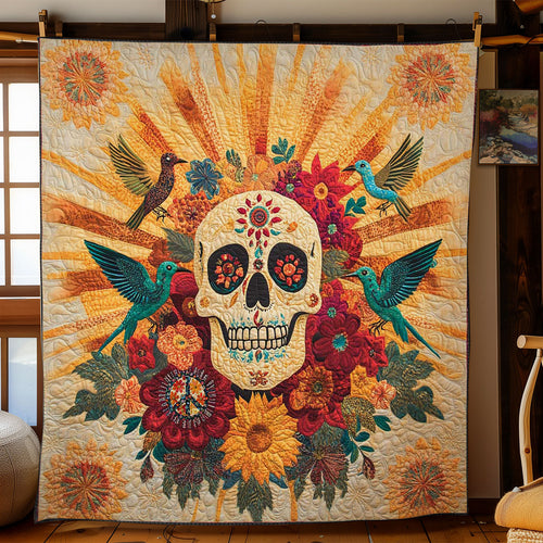 Hummingbird And Blooming Skull WN3110064CL Quilt