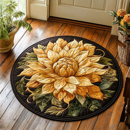 Yellow Flower WY2205049CL Quilted Round Mat