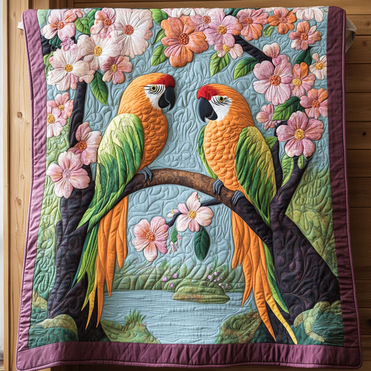 Spring Parrots WP2404058CL Quilt