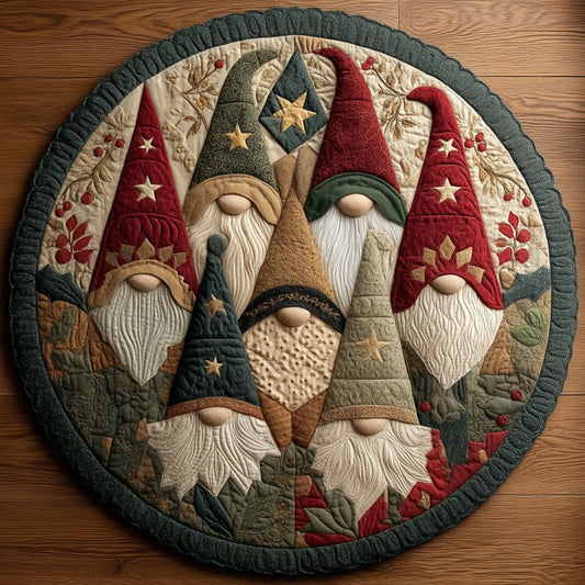 Happy Gnomes XR2809007CL Quilted Round Mat