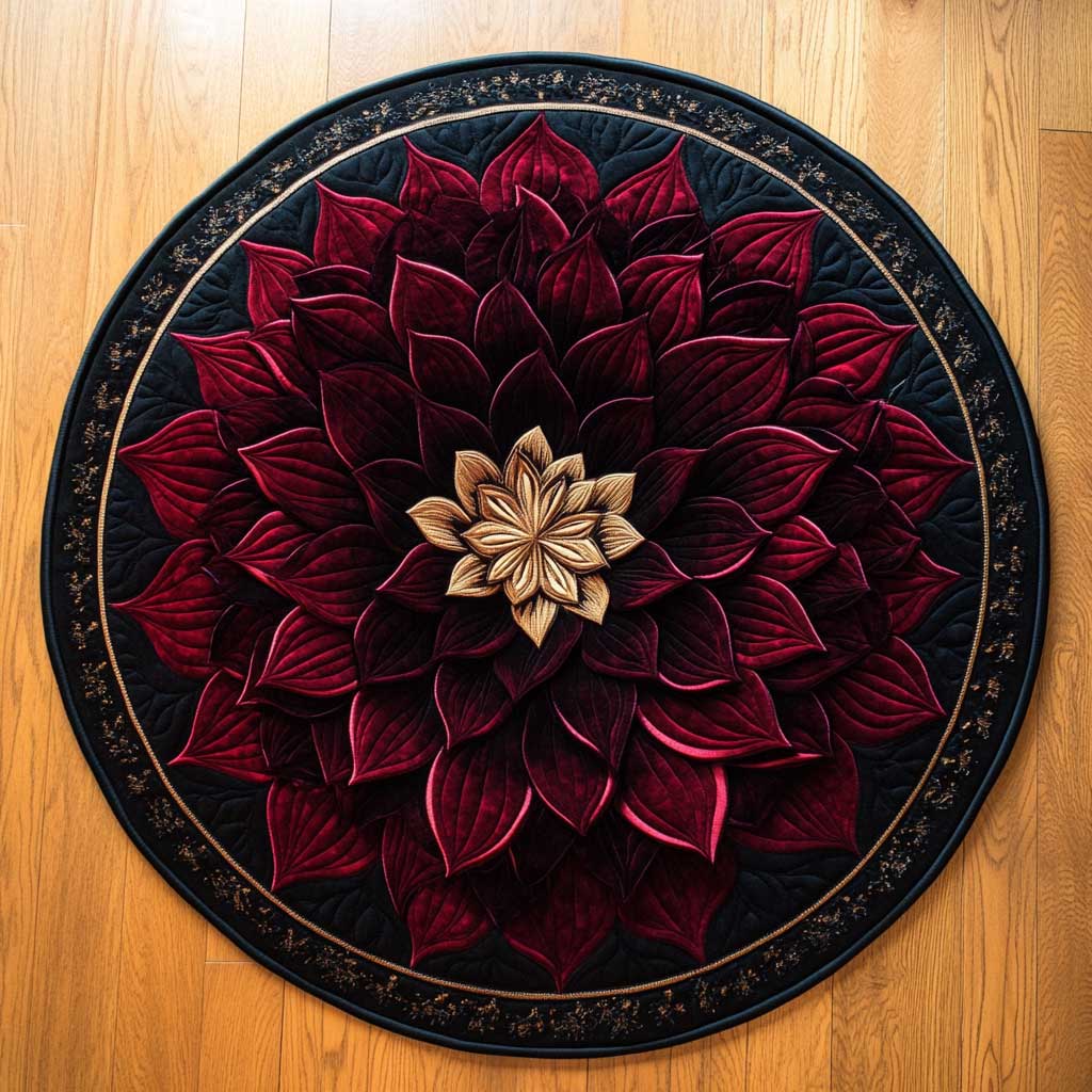 Dark Dahlia WN2904006CL Quilted Round Mat