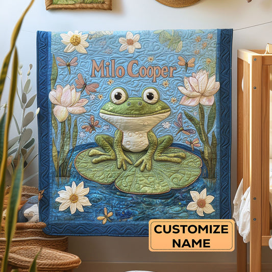 Lilypad Dreams WY3107025CL Personalized Baby Quilt