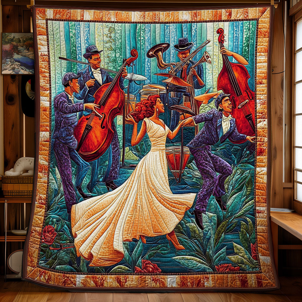 Jazz Band And Dancers WY1701047CL Quilt