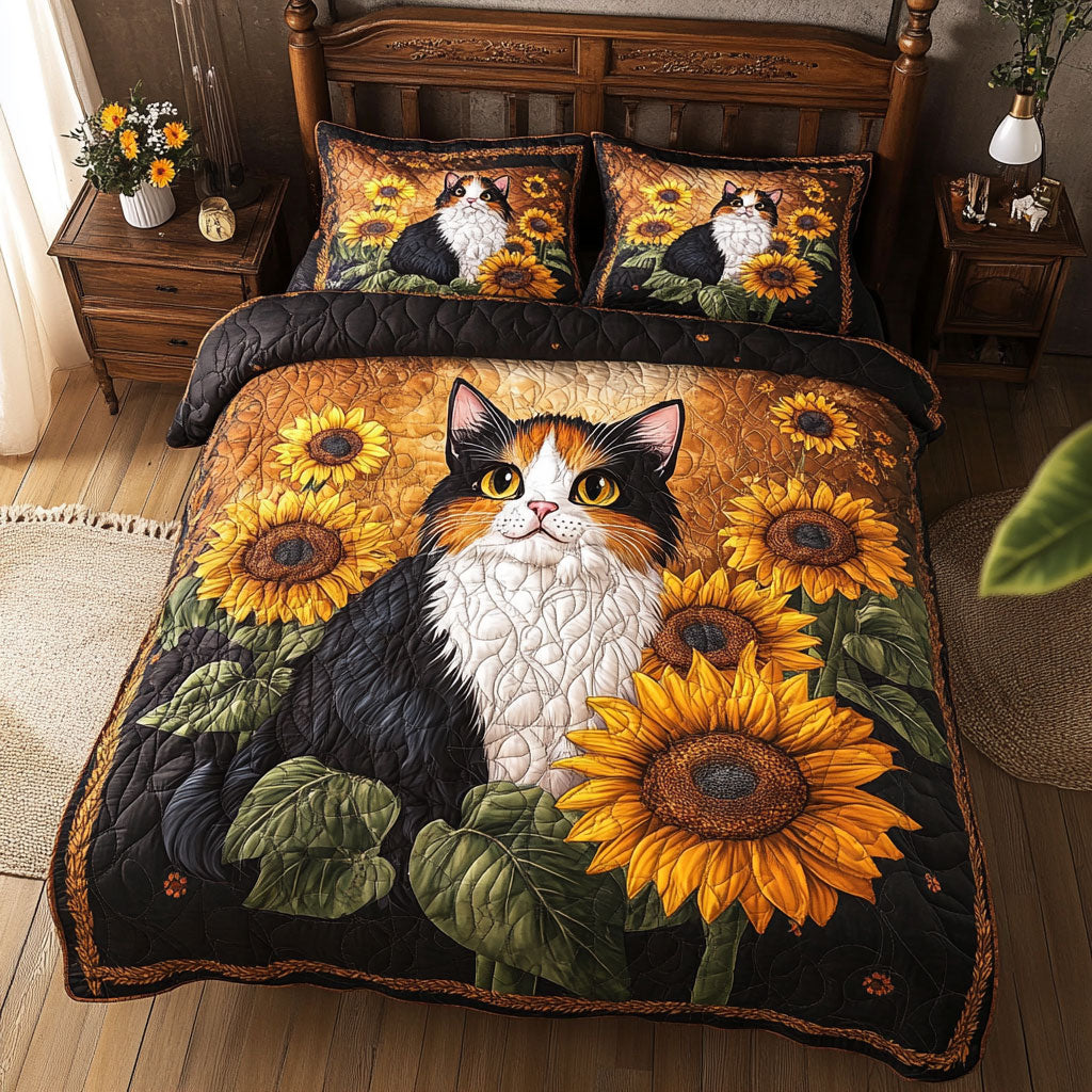 Cute Cat Sunflower WT0602007CL Duvet Cover Set
